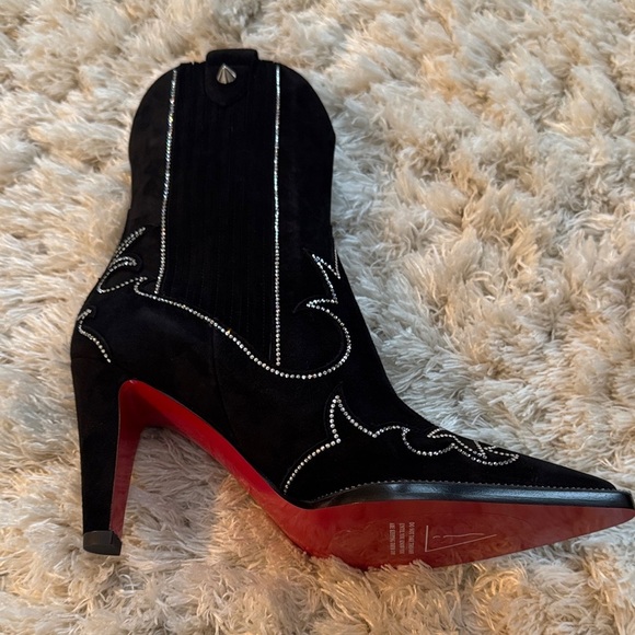 Christian Louboutin Santia ✨ Suede and Crystal Boots✨size 36-NEW - Picture 5 of 8